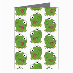 Kermit The Frog Pattern Greeting Cards (pkg Of 8) by Valentinaart