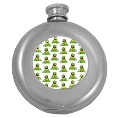 Kermit The Frog Round Hip Flask (5 Oz) by Valentinaart