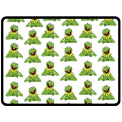 Kermit The Frog Fleece Blanket (large)  by Valentinaart