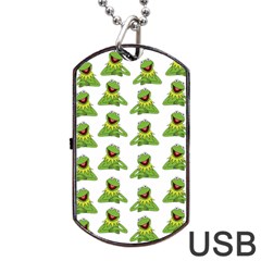 Kermit The Frog Dog Tag Usb Flash (two Sides) by Valentinaart