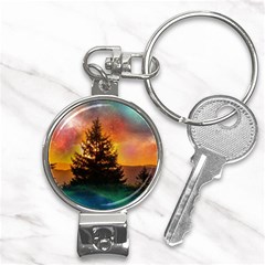 Tree Nature Landscape Fantasy Magical Cosmic Nail Clippers Key Chain by danenraven