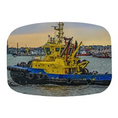 Tugboat Sailing At River, Montevideo, Uruguay Mini Square Pill Box by dflcprintsclothing