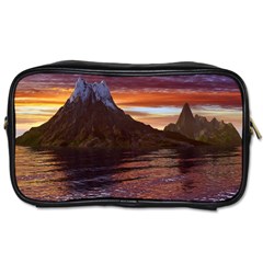 Sunset Island Tropical Sea Ocean Water Travel Toiletries Bag (two Sides) by danenraven