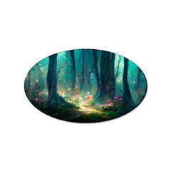 Magical Forest Forest Painting Fantasy Sticker Oval (100 Pack) by danenraven