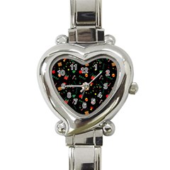 Christmas Pattern Texture Colorful Wallpaper Heart Italian Charm Watch by Ravend