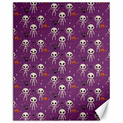 Background Halloween Pattern Pumpkin Skeleton Bat Canvas 16  X 20  by Ravend