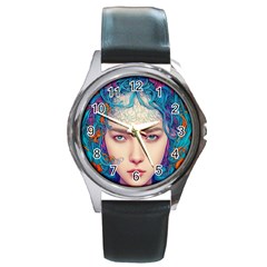 Pepper Colors Girl Round Metal Watch by Sparkle