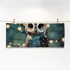 Owl Bird Bird Of Prey Ornithology Animal Hand Towel by Pakemis