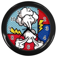 Rays Smoke Pop Art Style Vector Illustration Wall Clock (black) by Pakemis