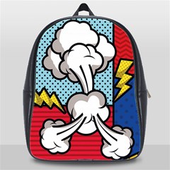 Rays Smoke Pop Art Style Vector Illustration School Bag (xl) by Pakemis