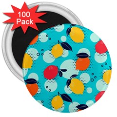 Pop Art Style Citrus Seamless Pattern 3  Magnets (100 Pack) by Pakemis