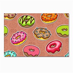 Doughnut Doodle Colorful Seamless Pattern Postcards 5  X 7  (pkg Of 10) by Pakemis