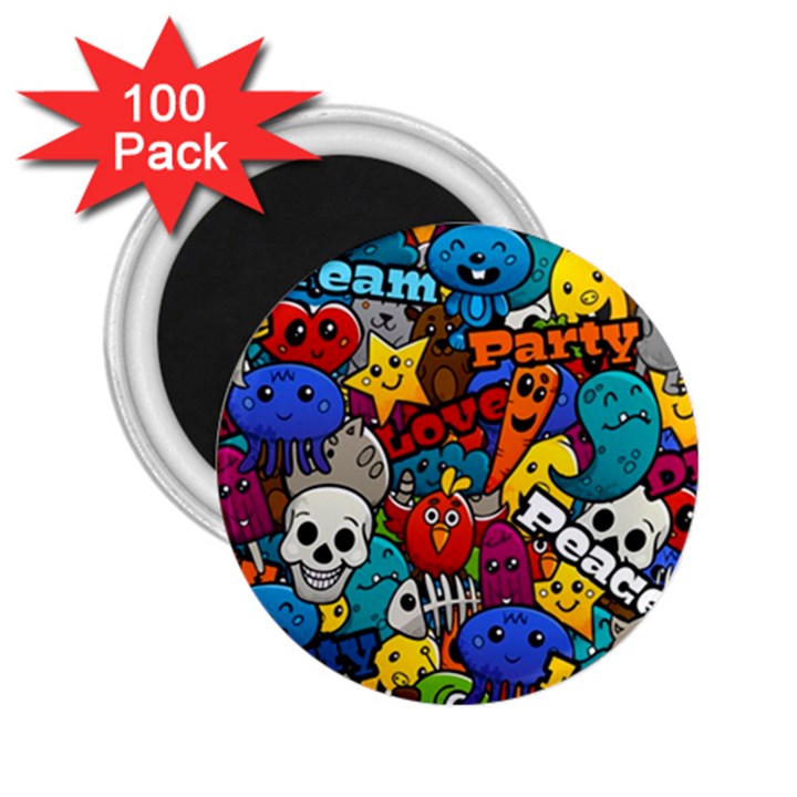 Graffiti Characters Seamless Pattern 2.25  Magnets (100 pack) 