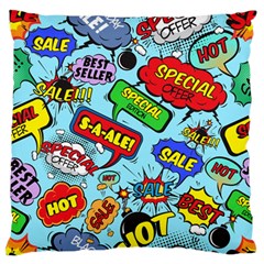 Comic Bubbles Seamless Pattern Large Flano Cushion Case (two Sides) by Pakemis