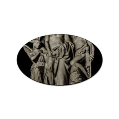 Catholic Motif Sculpture Over Black Sticker Oval (100 Pack) by dflcprintsclothing