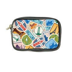 Travel Pattern Immigration Stamps Stickers With Historical Cultural Objects Travelling Visa Immigran Coin Purse by Pakemis