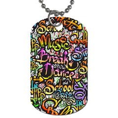 Graffiti Word Seamless Pattern Dog Tag (two Sides) by Pakemis