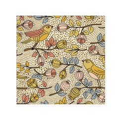 Seamless Pattern With Flower Bird Square Satin Scarf (30  X 30 ) by Pakemis