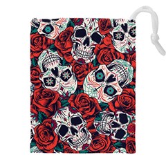 Vintage Day Dead Seamless Pattern Drawstring Pouch (5xl) by Pakemis