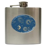 Seamless-galaxy-pattern Hip Flask (6 oz) Front