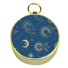 Seamless-galaxy-pattern Gold Compasses by Pakemis