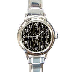 Art-deco-geometric-abstract-pattern-vector Round Italian Charm Watch by Pakemis