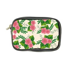 Cute-pink-flowers-with-leaves-pattern Coin Purse by Pakemis