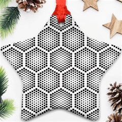 Halftone-tech-hexagons-seamless-pattern Star Ornament (two Sides) by Pakemis