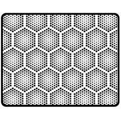 Halftone-tech-hexagons-seamless-pattern Double Sided Fleece Blanket (medium) by Pakemis