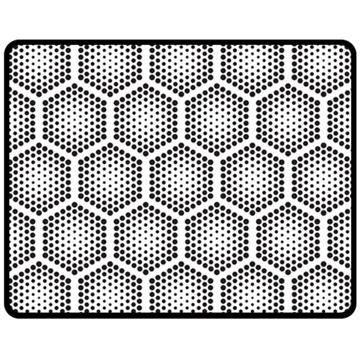 Halftone-tech-hexagons-seamless-pattern Double Sided Fleece Blanket (Medium)