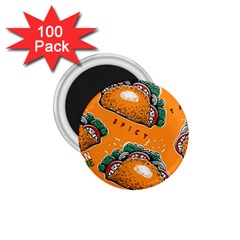 Seamless Pattern With Taco 1 75  Magnets (100 Pack)  by Pakemis