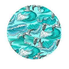 Sea-waves-seamless-pattern Mini Round Pill Box (pack Of 5) by Pakemis