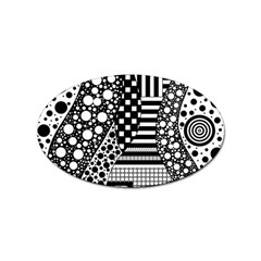 Black And White Sticker (oval) by gasi