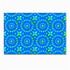 Kaleidoscope Blue Postcard 4 x 6  (pkg Of 10) by Mazipoodles