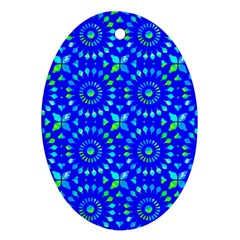 Kaleidoscope Royal Blue Ornament (oval) by Mazipoodles