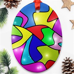 Colorful Abstract Art Oval Ornament (two Sides) by gasi