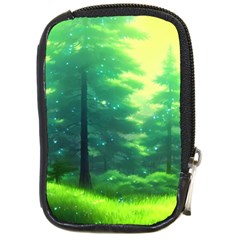 Anime Forrest Nature Fantasy Sunset Trees Woods Compact Camera Leather Case by Uceng