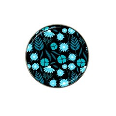 Flower Nature Blue Black Art Pattern Floral Hat Clip Ball Marker (4 Pack) by Uceng