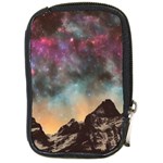 Mountain Space Galaxy Stars Universe Astronomy Compact Camera Leather Case Front