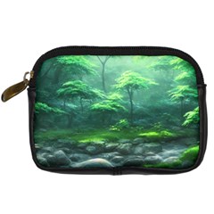 River Forest Woods Nature Rocks Japan Fantasy Digital Camera Leather Case by Uceng