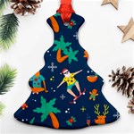 Colorful Funny Christmas Pattern Ornament (Christmas Tree)  Front