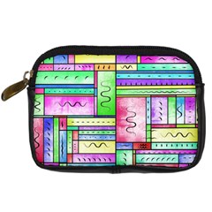 Colorful Pattern Digital Camera Leather Case by gasi