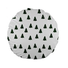 Green Christmas Trees White Standard 15  Premium Round Cushions by TetiBright