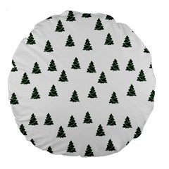 Green Christmas Trees White Large 18  Premium Round Cushions by TetiBright