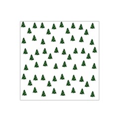 Green Christmas Trees White Satin Bandana Scarf 22  X 22  by TetiBright