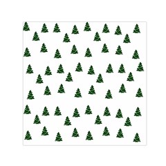 Green Christmas Trees White Square Satin Scarf (30  X 30 ) by TetiBright