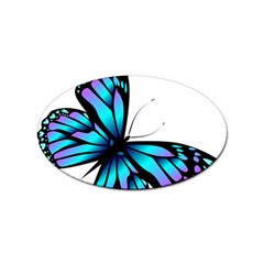 Blue And Pink Butterfly Illustration, Monarch Butterfly Cartoon Blue, Cartoon Blue Butterfly Free Pn Sticker Oval (100 Pack) by asedoi