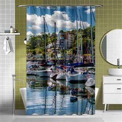 Piriapolis City Port, Maldonado, Uruguay Shower Curtain 48  X 72  (small)  by dflcprintsclothing