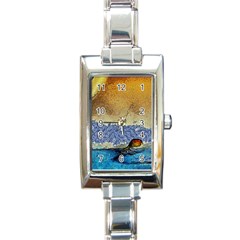 Abstract Painting Art Texture Rectangle Italian Charm Watch by Ravend