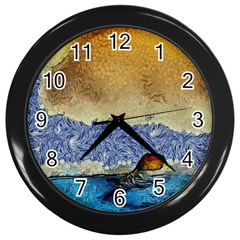 Abstract Painting Art Texture Wall Clock (black) by Ravend